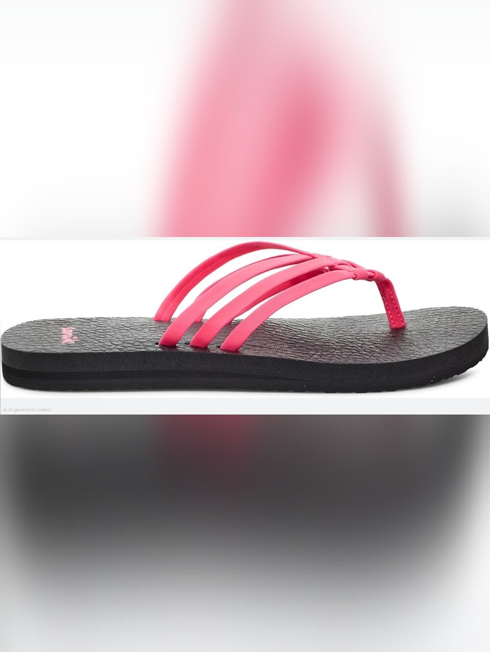 Sanuk Pink Women's Yoga Salty lightweight, strappy thong-style sandal Size 10